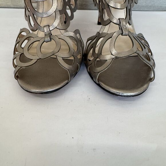 Klub Nico Millie Gun Metal Cutout Leather High Heel Sandals Women 11 Sexy Party - Picture 6 of 14